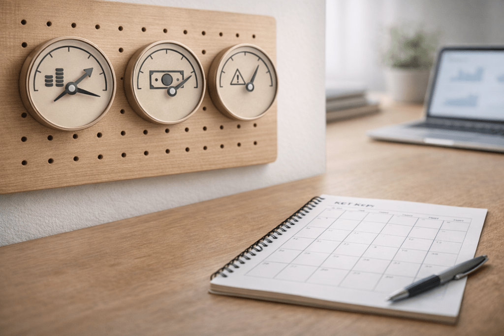 Nyckeltal småföretag med enkel KPI-sida, beslutspunkter och branschjämförelse